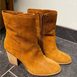 SPLENDID Womens Brown Comfort Kimberly Round Toe Block Heel Leather Booties 9.5